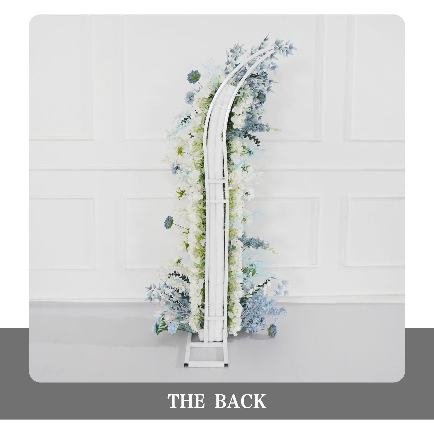 Uflower Blue White Floral Horn Arch Wedding Party Backdrop Decor